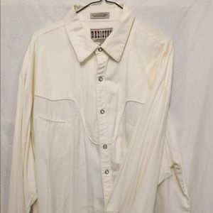 Resistol White classic rodeo western pearl shirt